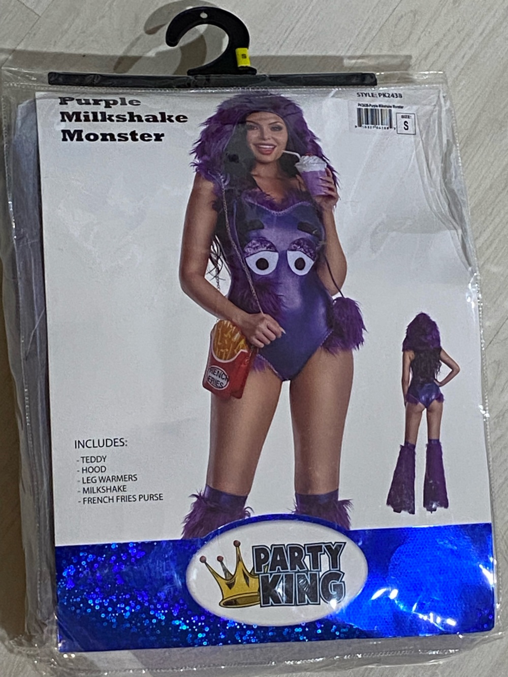 Women’s Costume Small Sexy Purple Milkshake Monster Role Play Grimace